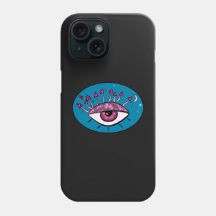 Eye with mushroom eyelashes Phone Case
