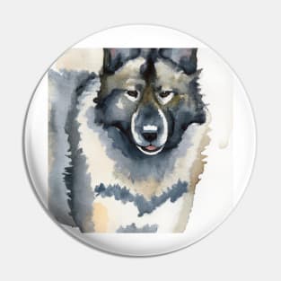 Norwegian Elkhound Watercolor - Dog Lover Gifts Pin