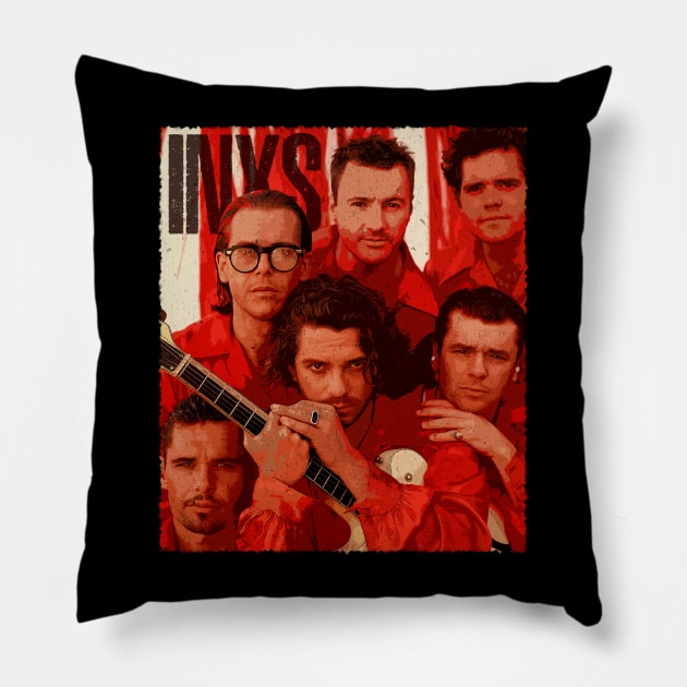 Inxs Vibe Immersing In The Spirit Of '80s Rock Pillow by Crazy Frog GREEN