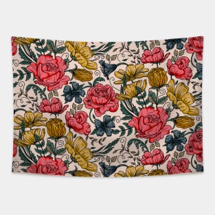 Delicate Flower Pattern Tapestry