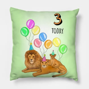 LION FAMILY 3RD BIRTHDAY Pillow