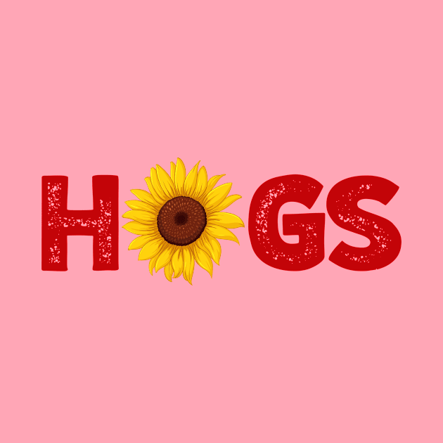 Hogs with Sun Flower Design by Arkansas Shop