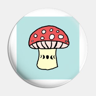 Moon Phases Mushroom Pin