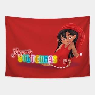 Merry Stitchmas Christmas Lilo & Stitch Tapestry