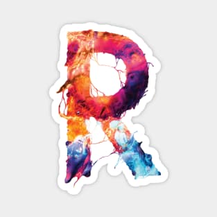 Colorful Painted Initial Letter R Magnet