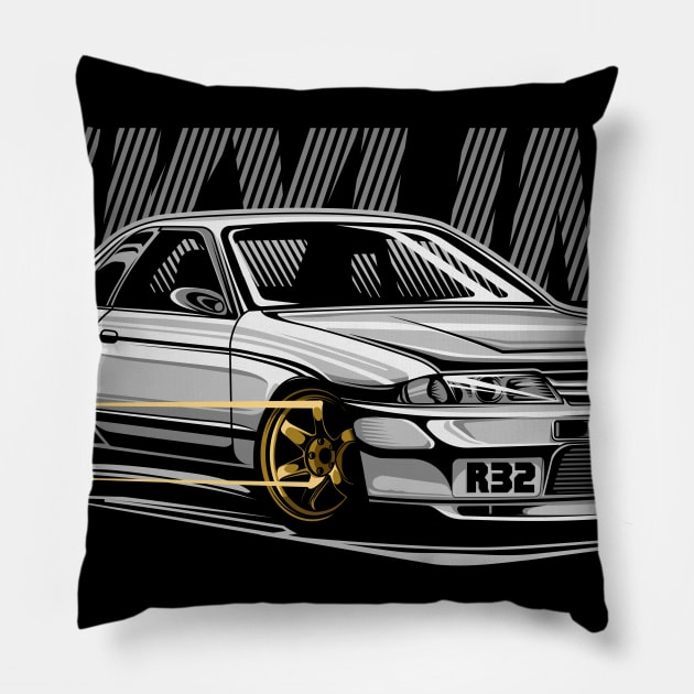 Skyline GTR Generations 32 Pillow by pujartwork