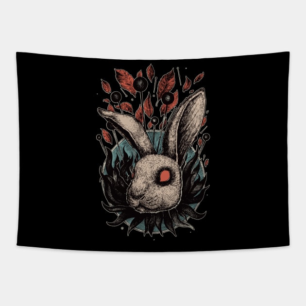 Rabbit Tapestry by TimurKhabirovArt