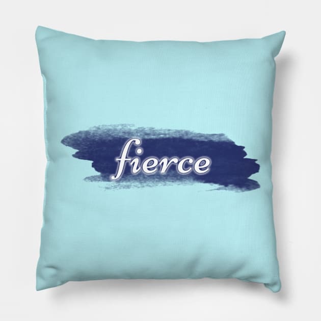 fierce on blue Pillow by Heartsake