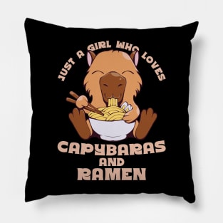 Just a girl who loves capybara and ramen Pillow