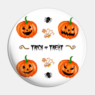 Halloween Trick or Treat Pumpkin Pin