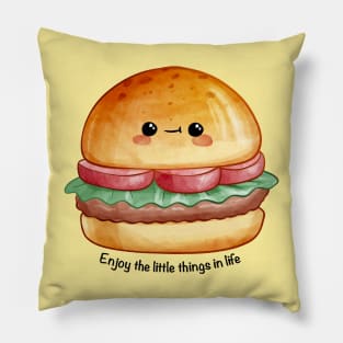 Hamburger - Enjoy The Little Things In Life Pillow