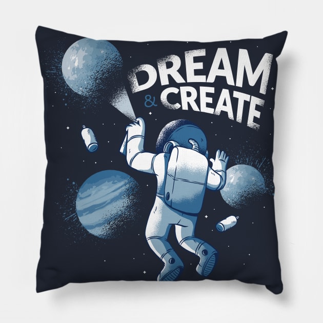 Astronaut Grafitti Pillow by LR_Collections