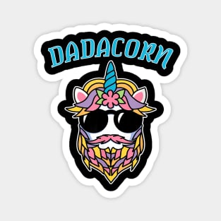 Dadacorn Dad Beard For Daddy Unicorn Fathers Day Humor Magnet