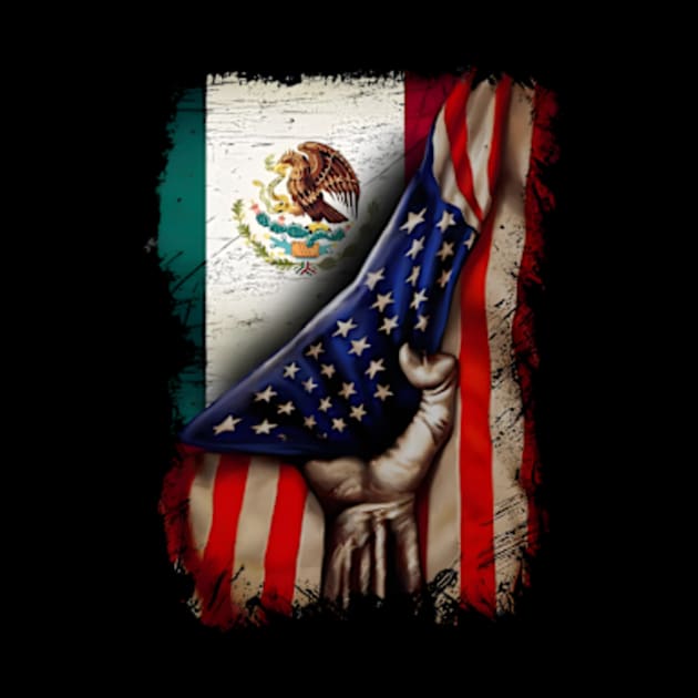 American Flag With Mexican Flag, Mexican Roots, American Flag, 4th Of July by artbyGreen