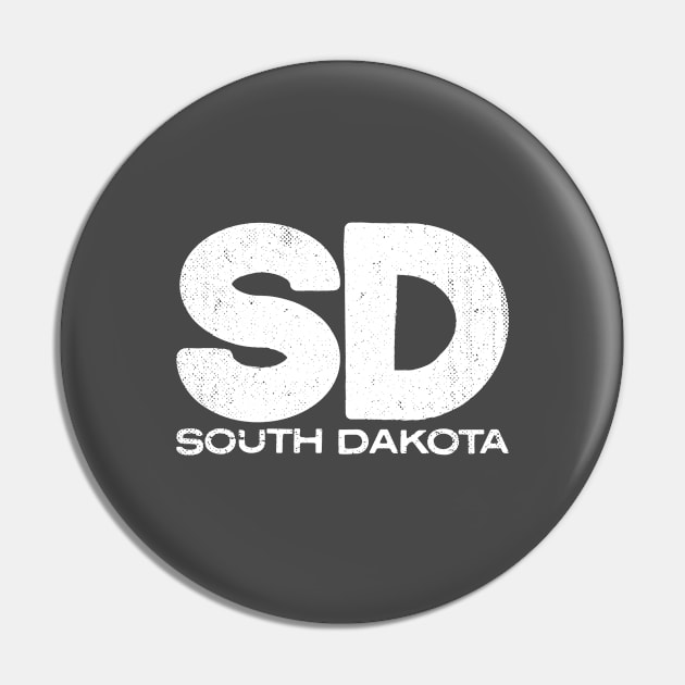 SD South Dakota Vintage State Typography Pin by Commykaze