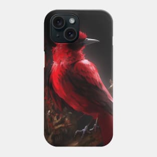 Beautiful Red bird on tree Phone Case