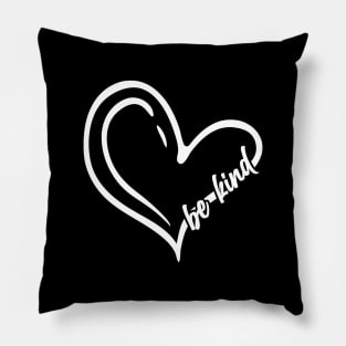 Be Kind Modern Script Heart Shape Minimal Art Of Positivity Pillow