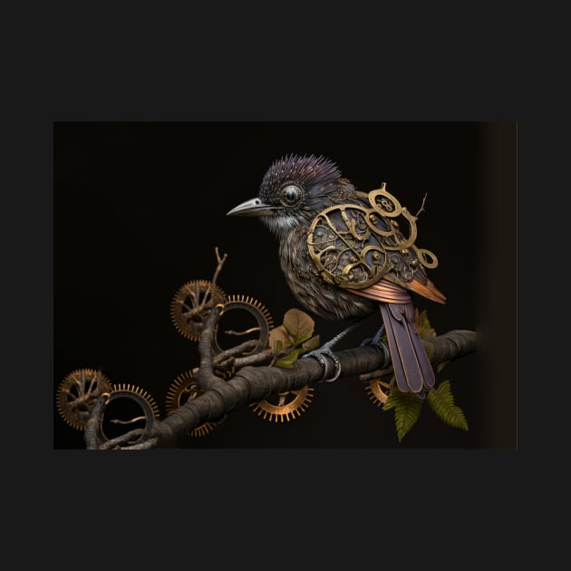 Steampunk starling by honeythief