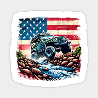 grunge america jeep offroad Magnet