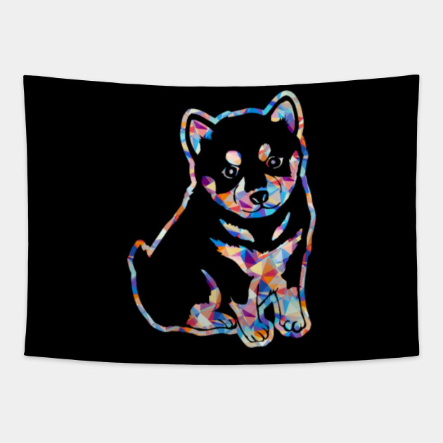 Diamond Painting Rainbow Colored Shiba Inu Shiba Inu Tapestry