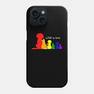 dog rainbow Love is love Phone Case