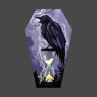 Raven and the Sands of Time Coffin T-Shirt