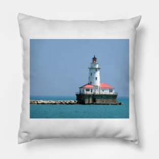 Chicago Breakwater Lighthouse Pillow