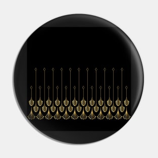 Black and Gold Deco print Pin