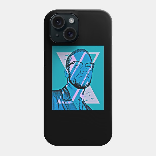 Malcolm X Blue Phone Case by BlackOzean