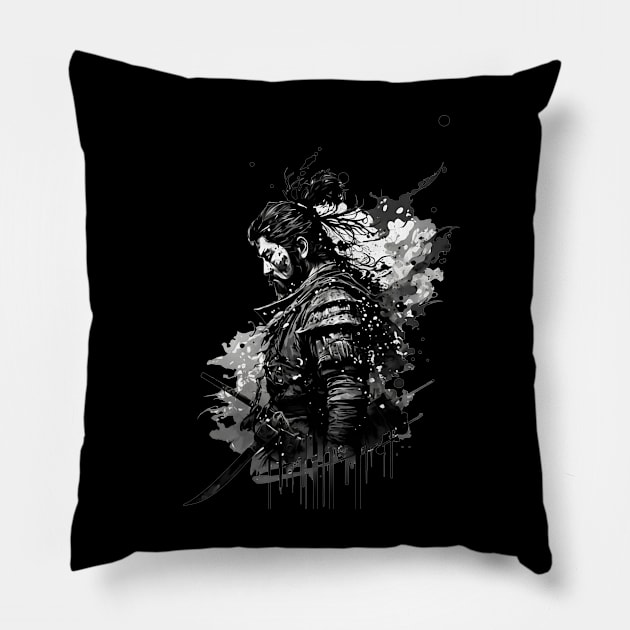 Samurai Warrior Pillow by AI INKER