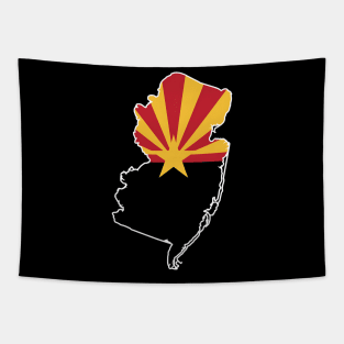 NEW JERSEY STATE MAP ARIZONA AZ Flag Roots Men Women Tapestry