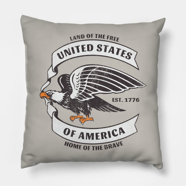 American Eagle - United States of America Pillow by Sisu Design