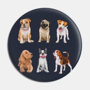 Dogs Breeds Collection Pin