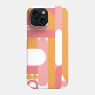 Pink orange geometric abstract Phone Case