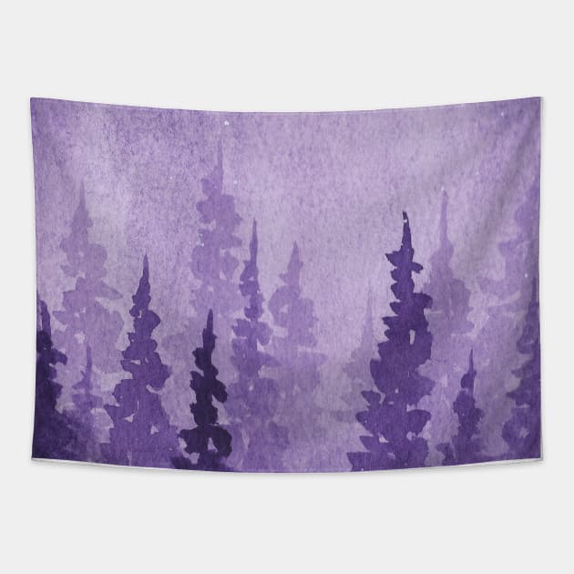 Watercolor forest Tapestry by RosanneCreates