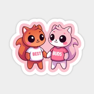 Best Buds Kawaii Cute Squirrels Girls Friendship Gift Magnet