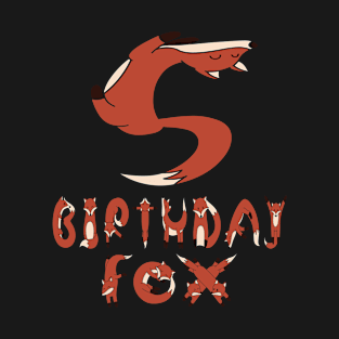 5th Birthday Fox Lover 5 Years Old Boys And Girls Party graphic T-Shirt