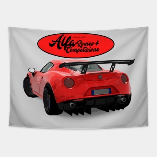 Alfa Romeo 4C Rosso Back Tapestry