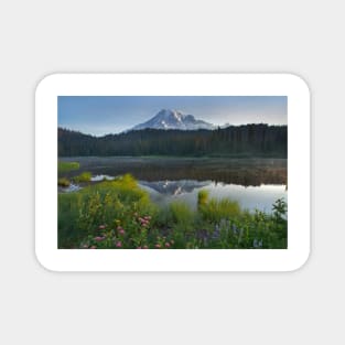 Mount Rainier And Reflection Lake Mount Rainier National Park Magnet