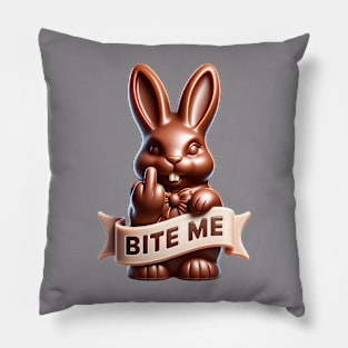 The Chocolate Rabiit Dares You to Take a Bite! Pillow
