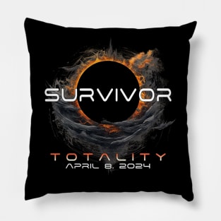 Survivor Totality April 8, 2024 I Survived the Solar Eclipse Pillow