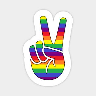 Rainbow Peace Sign - LGBTQ+ Magnet