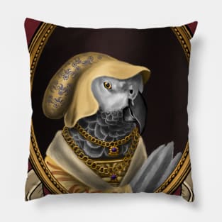 Renaissance Bird - Duchess Samantha Adley Lancaster (A Grey Parrot) Pillow