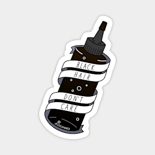 Black Hair Don't Care Cartoon Dye Bottle Magnet