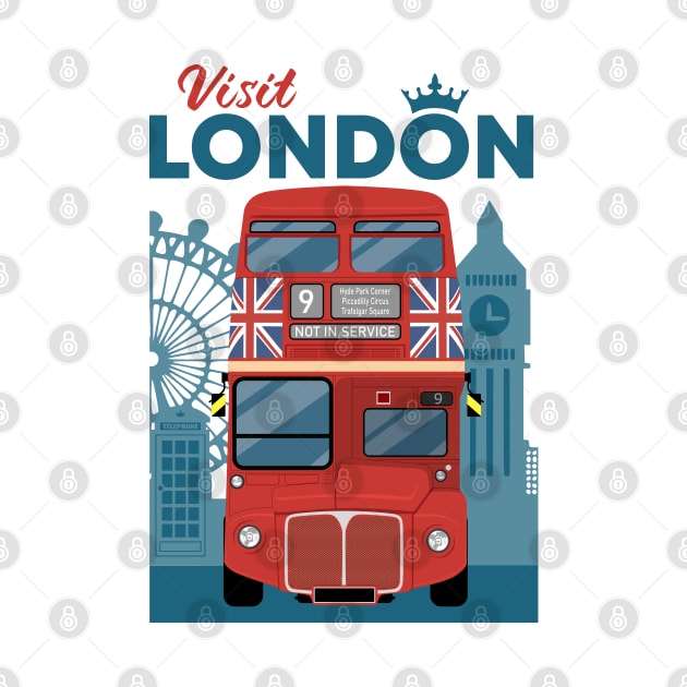 Visit london with bus red by creative.z