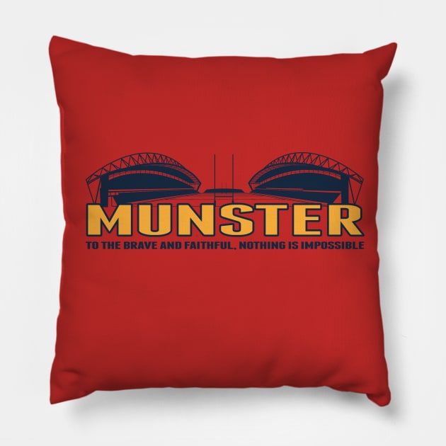 Munster rugby Pillow by Helepictor Rugby