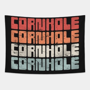 Vintage CORNHOLE Text Tapestry