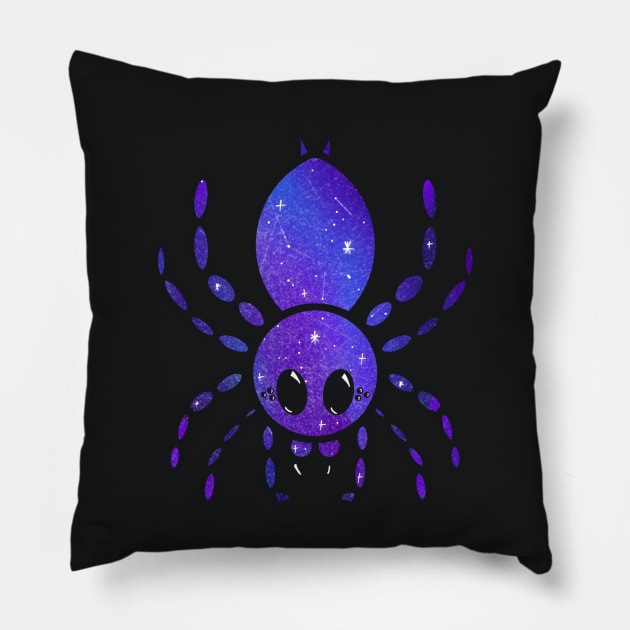 Colorful Cartoon Tarantula (Night Sky) Pillow by IgorAndMore