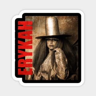 TEXTURE ART- Erykah Badu - Retro Aesthetic Fan Art 2 Magnet