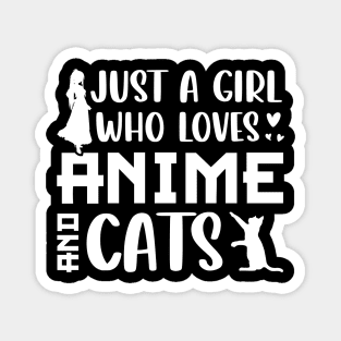 just a girl who loves anime cats t shirt Magnet